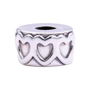 Pandora Row of Hearts Silver Charm -